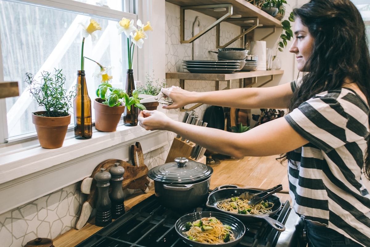 Woman planning balanced meals